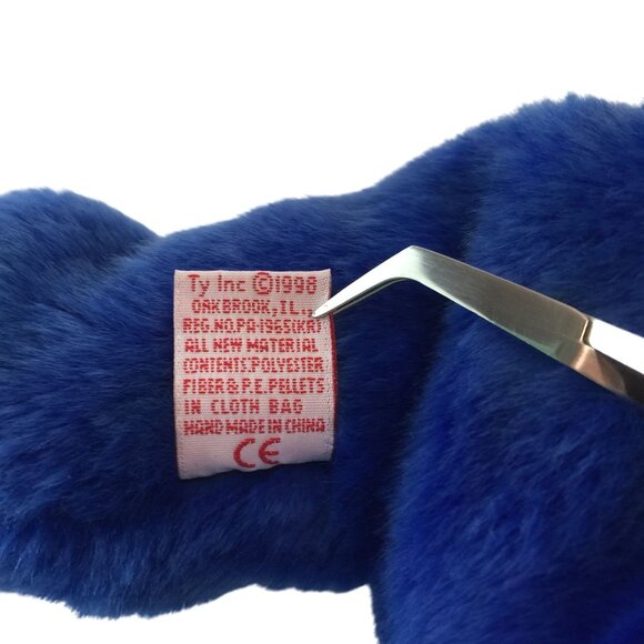 Vintage Ty Beanie Buddies Peanut Blue Elephant Plush 15" Stuffed Animal Toy 1998 - Picture 6 of 7